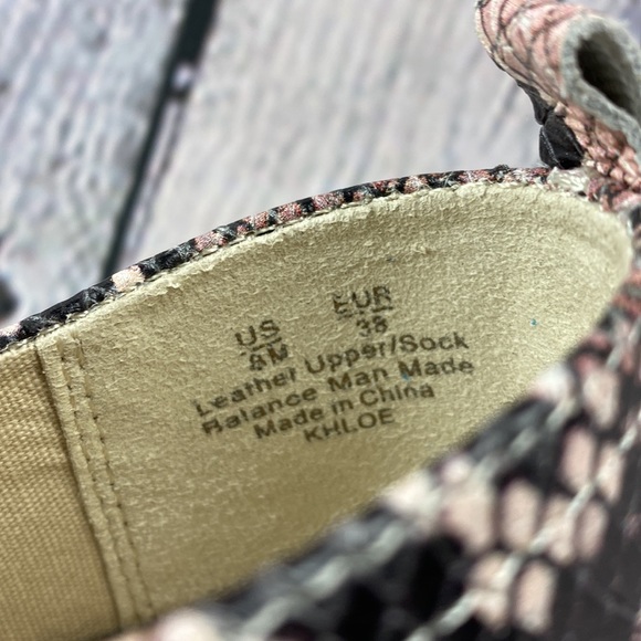SAM EDELMAN KHLOE Pink & Black Snake Skin Leather Slip On Espadrilles Flats - Picture 11 of 17